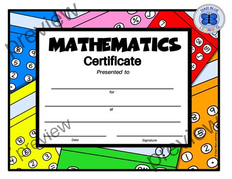 Math Certificate Template