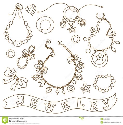 Pearl necklace coloring page & coloring book source : Collection Of Womens Jewelry Royalty Free Stock Photos ...