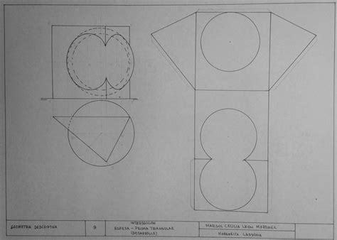 Geometría Descriptiva Intersección Esfera Prisma Triangular