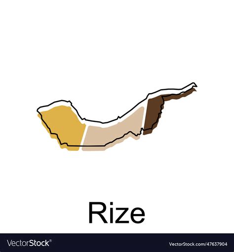 Map Of Rize Province Of Turkey Design Turkey Vector Image