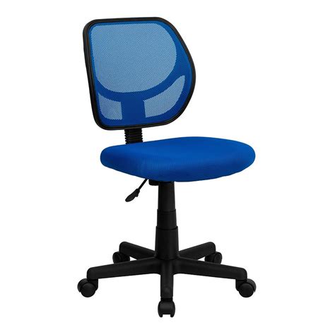 Flash Furniture Mid Back Blue Mesh Swivel Task Chair The Home Depot