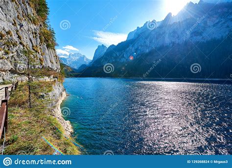 Colorful Autumn Landscape With Mountains Lake And Trees In Austrian