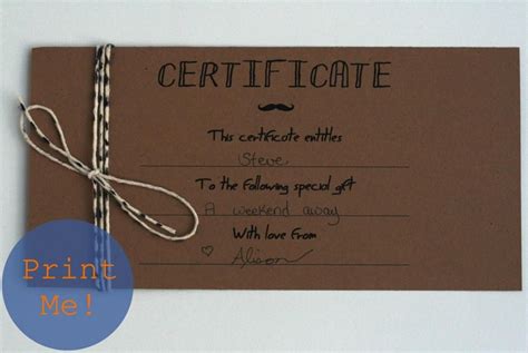 Homemade T Certificates Printable T Certificate T