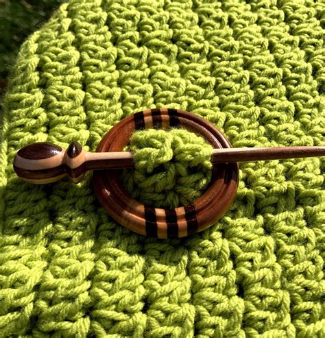Wood Turned Shawl Pin And Ring By Halestwistsandturns On Etsy