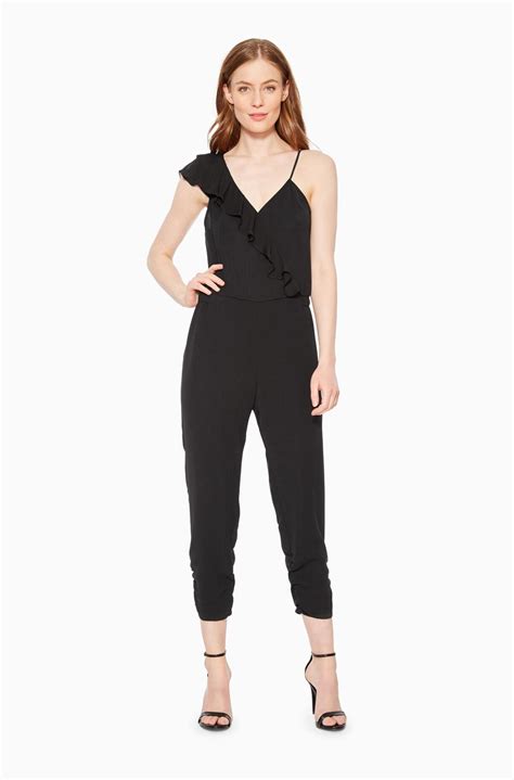 Parker Synthetic Addison Combo Jumpsuit In Pearl Black Lyst