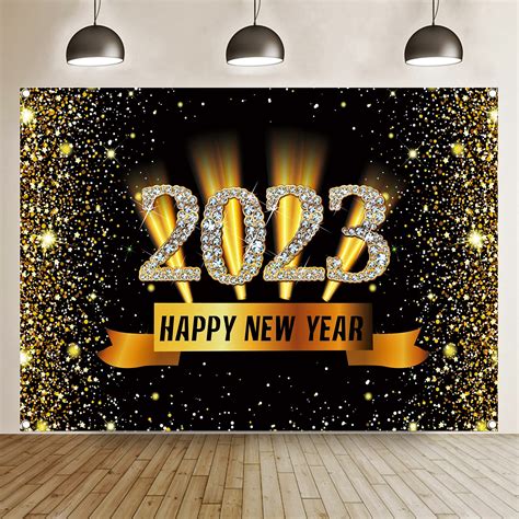 Happy 2023 New Years Eve Party Decorations Large Fabric Fireworks