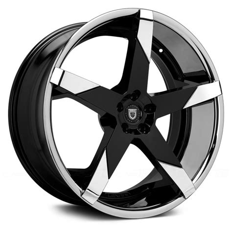Lexani® Invictus Z Wheels Gloss Black With Chrome Inserts And Ss Lip Rims