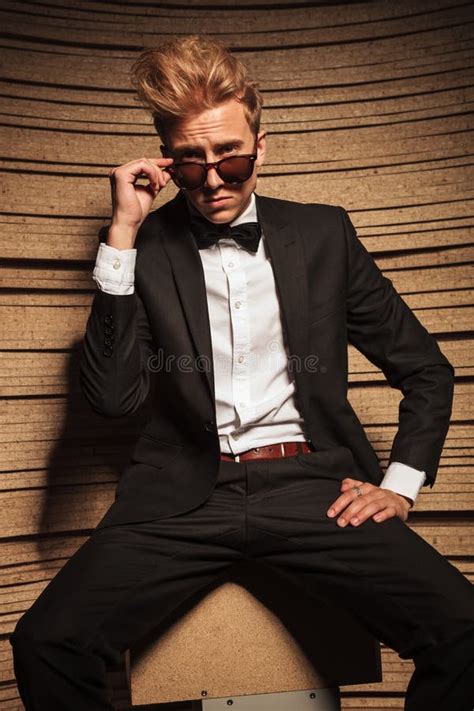 Elegant Blond Business Man Taking Off His Sunglasses Stock Image Image Of Look Adult 56298795