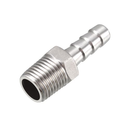 Stainless Steel Barb Hose Fitting Connector Adapter 8mm Barbed X G1 4 Male Pipe 1pcs