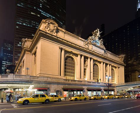 Grand Central Station New York City Outside At Night Photograph