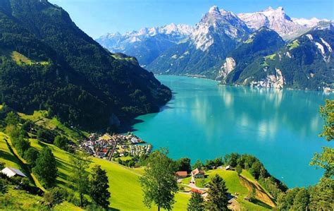 Village By The Lake Lucerne Central Switzerland Cool Places To Visit