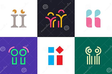 Set Of Letter Ii Logos Stock Illustration Illustration Of Corporate