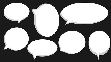 Set Of Blank White Round Speech Bubble Text Box Conversation Box