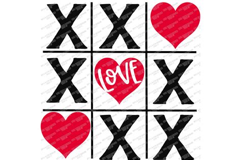 Tic Tac Toe Valentine's Day - Valentine Love Cut File - SVG