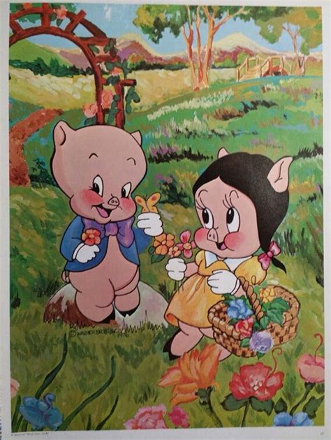 Porky And Petunia Pig Classic Cartoon Characters Looney Tunes