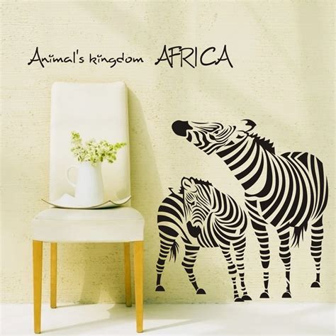Wholesale And Retail Animal Zebra Wall Stickers African Animal Wall