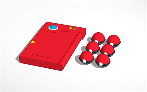 3d Design Pokedex And Pokeballs Tinkercad