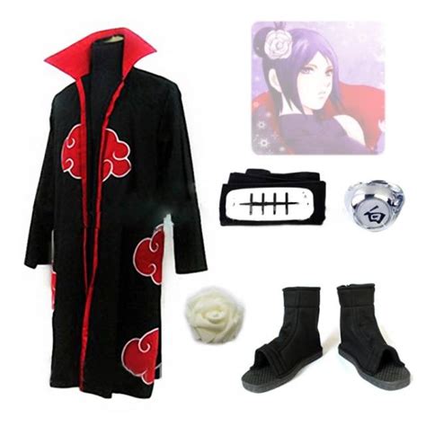 Authentic Naruto Akatsuki Konan Anime Cosplay Costume Suit Animebee