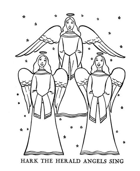 Children love to hear the birth story of our lord and savior jesus christ and you can send them home with an everlasting message of hope and salvation. Hark The Herald Angels Sing Bible Christmas Story Coloring ...