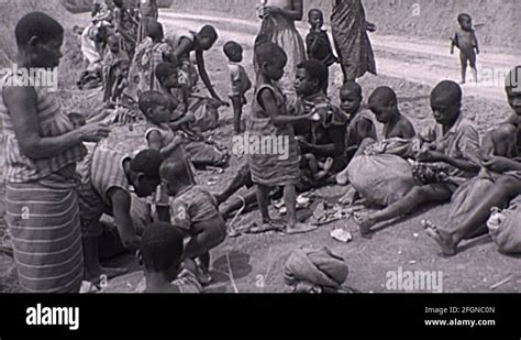 African Refugees Roadside Flee Famine War Drought 1950s Vintage Old