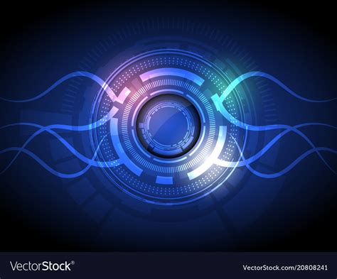 Abstract Hi Tech Energy Interface Button Vector Image