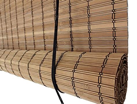 Seta Direct Brown Bamboo Slat Roll Up Blind 72 Inch Wide By 72 Inch