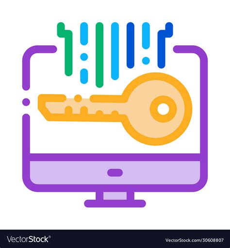 Security Key Icon Outline Royalty Free Vector Image