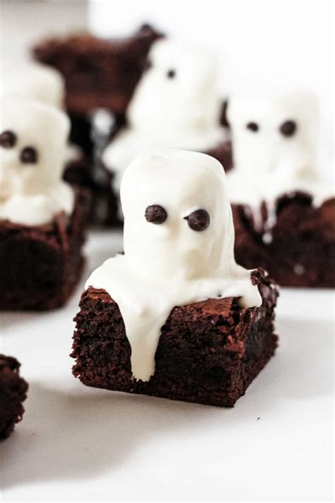 Spooky Ghost Marshmallow Brownies Baked Ambrosia