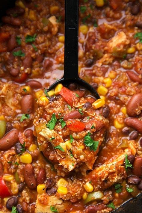 Crock Pot Chicken And Quinoa Chili Chicken Slow Cooker Recipes Slow