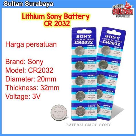 Jual Baterai Lithium Sony Battery Cr Cr Cmos Jam Komputer