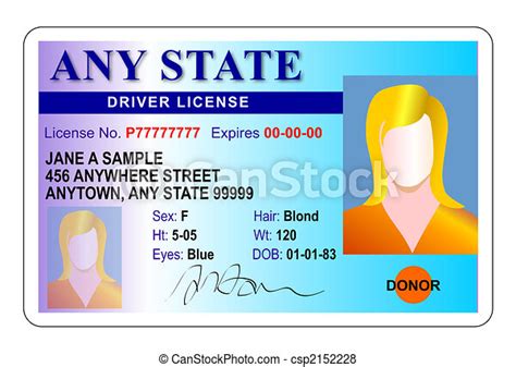 Female Drivers License Illustration Of Female Drivers License Blue