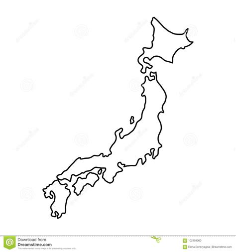 This is due to newswire licensing terms. Japan Map Of Black Contour Curves Illustration Stock Illustration - Illustration of japan ...