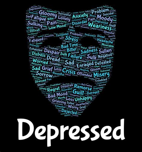 Depressed Word Means Despair Words And Text Free Stock Photo By