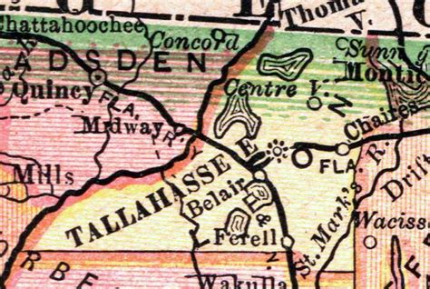 Map Of Leon County Florida 1894