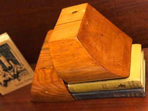 Rustic Wooden Bookends Handmade Log Solid Wood Bookends Rustic