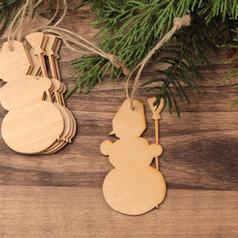 Unfinished Wood Laser Cut Snowman Cutout Ornaments All Wood Cutouts