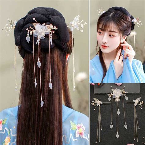 Luckymeet Women Hair Stick Hair Accessory Set Hanfu Earrings Set Chinese Hair