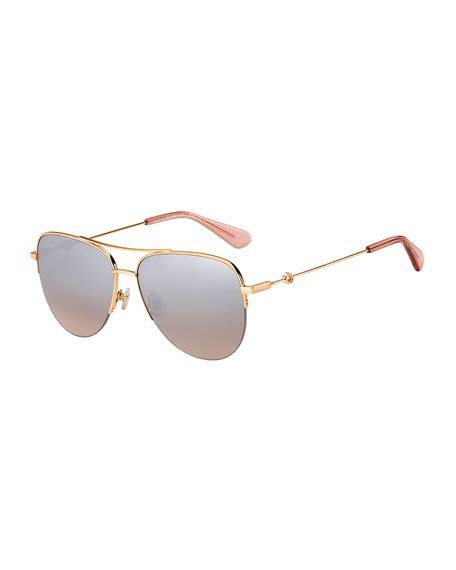 Kate Spade New York Maisie Stainless Steel Aviator Sunglasses Pink