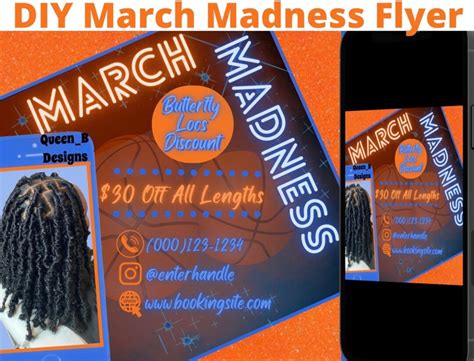 March Madness Sale Flyer Social Media Diy Locs Special Etsy