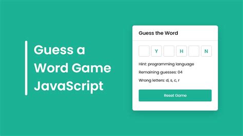 Word Guessing Game In HTML CSS JavaScript Guess The Word Game In JavaScript YouTube