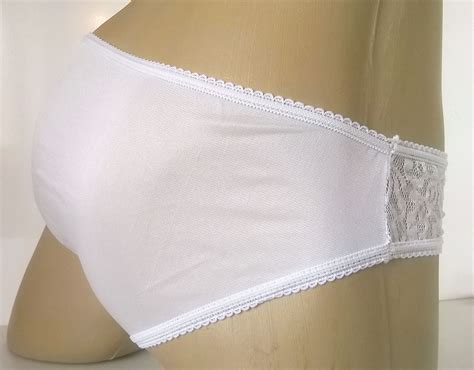 1960s Silky White Nylon Lace Panties Knickers Ladiesteen Girls Uk S 8