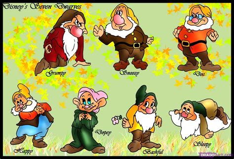 How To Draw The Seven Dwarfs From Snow White