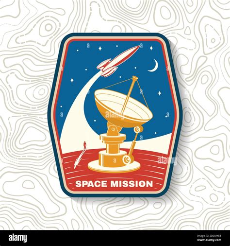 Space Mission Logo Badge Patch Vector Illustration Concept For
