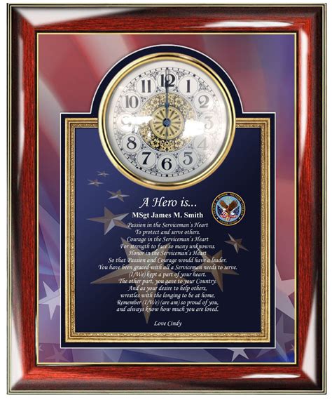 Military Retirement T Service Award Personalized Clock Poem Promoti