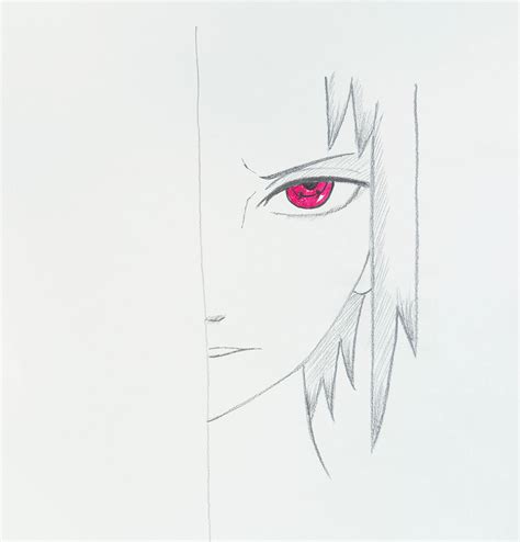 How To Draw Half Face Sasuke Easy Step By Step How To Draw