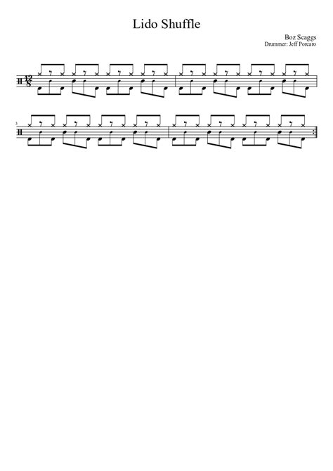 Lido Shuffle Drums Groove Sheet Music For Drum Group Solo