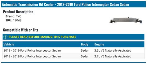 2013 2019 Ford Police Interceptor Sedan Automatic Transmission Oil