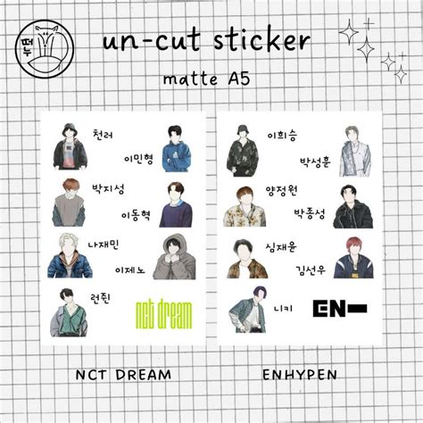 Jual Un Cut Fanmade Sticker Enhypen And Nct Dream Shopee Indonesia