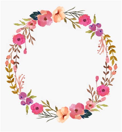 Watercolor Wreath Flower Png Transparent Png Png Pink Floral