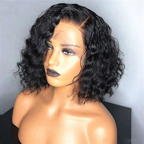 Fake Scalp Short Curly Lace Wig Virgin Brazilian Human Hair 13x6 Lace
